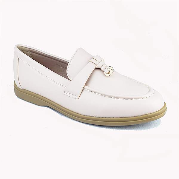 Chaussure ballerine pour femme  Ok 01  BEIGE CUIR  Mocassins femme Maroc